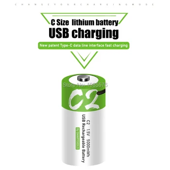 1.5 V 5000mWh Univerzalni Punjač Baterije Micro USB-Punjive Baterije Veličine C Napunjena Lipo ЛитийПолимерный Baterija 5V 2A