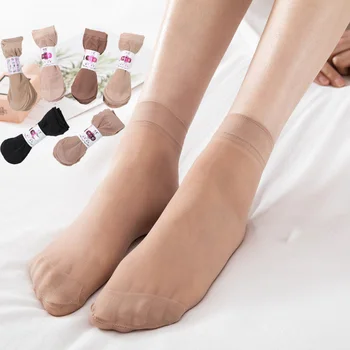 10 Parova Godišnje Svilene Prozirne Staklene Čarape, Ženske Strme Ravnici ultra tanke Prozračne Seksi Kožne Čarape Po niskoj cijeni, Prodaja na Veliko