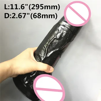11,6 inča (295 mm) super Veliki Realan Dildo Super Fat Ogroman Dildo Čvrst Penis Odojak Kurac za Žene Konj Dildo
