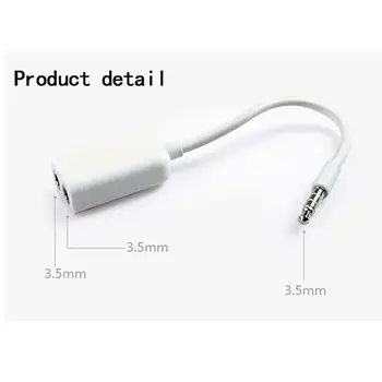 1PC 3,5 mm, Bijela Dual Slušalica Slušalice Y Razdjelnik Kabel Kabel Adapter za Priključak Audio dodatna Oprema Za Mobilne Telefone