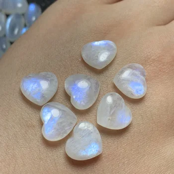 2 komada AA slobodnih zrna bijela plava rainbow moon stone srce 12-13 mm za DIY izrade nakita FPPJ prodaja na veliko