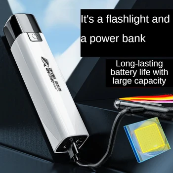 2 U 1 9990000LM Ultra Bright Led Tactical Flashlight, Mini svjetiljka i Napajanje, Ugrađena baterija, Žarulja Za rasvjetu Kampiranje na Otvorenom