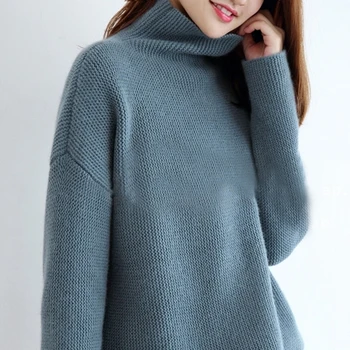 2018 Nova Moda Double zadebljanje slobodna водолазка kašmir džemper ženski pletene džemper kašmir pulover džemper Besplatna Dostava