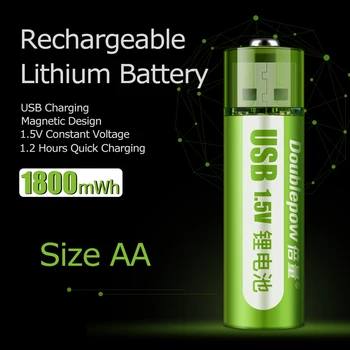 2022 1,5 v AA baterija baterija baterija baterija Baterija 1800 МВтч USB Li-ion Pilas Punjive za Miša sa Daljinskim upravljačem Mali Ventilator Električna Igračka