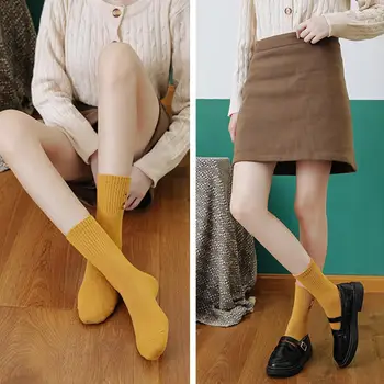 2022 Nove ženske Čarape-cijevi s Vezom Lisice, Guste Ravnici Prozračna Pamučne Čarape, Nove Čarape Ins Happy