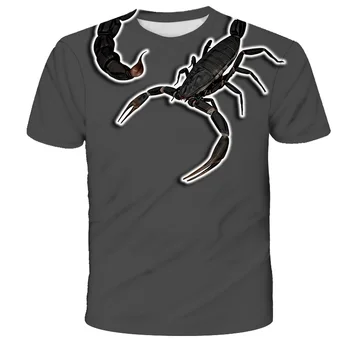2022 Novi Modni Majica sa 3D Ispis u obliku Životinja Škorpiona, Dječje t-Shirt u stilu hip-hop sa kratkim Rukavima, Vanjska odjeća, dječje majice, Ljeto