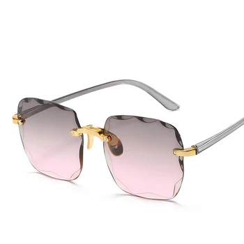 2022 Trg Sunčane Naočale Rimless Ženske Luksuzne Marke Dizajnerske Ljetnim Crvene Naočale Trendy Sunčane naočale Za Muškarce