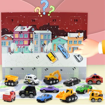 24ШТ Legure Automobila Božićni Odbrojavanje Igračka Božićni Adventski Kalendar S Različitim Vozilima Za Dječake Mlade Djevojke
