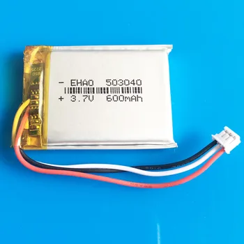 3,7 600 mah Baterija Punjiva 503040 JST ZH 1,5 mm 3-pinski Konektor za Litij-Polimer Baterija Za Mp3 DVD Kamera GPS Bluetooth