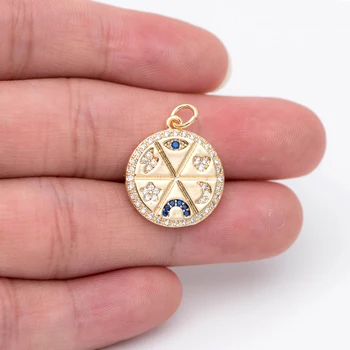 4 kom. Zlatni Talisman, 16 mm, Amajlija za Sreću, Privjesak s Медальоном na sreću za izradu nakita za ogrlice (GB-1720)