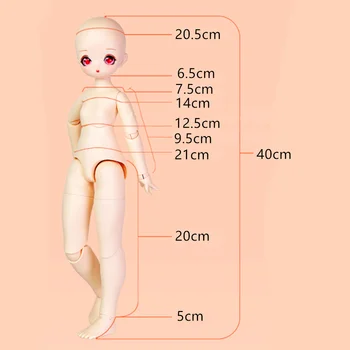 40 cm Anime Lutka Igračka 1/4 Bjd Prerušiti se Lutka Pribor za Multi-joint Uživo Tijelo Djevojke SD make-up Lutka Glava