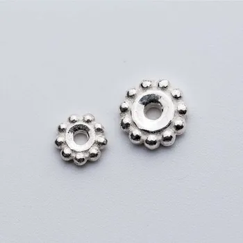 5 kom./lot, Klasicni Okrugle perle-podupirači za Kotače i 5 mm, 7 mm, 925 sterling, Srebrne Perle-polaganje, Nakit 