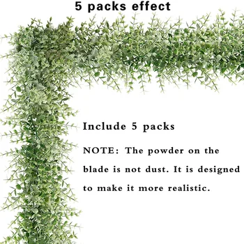5 Komada 30 Metara Umjetne Eukaliptusa Vijence Lažni Zelene Loze Umjetni Viseće Biljke za Vjenčanje Desktop Pozadinu Luk