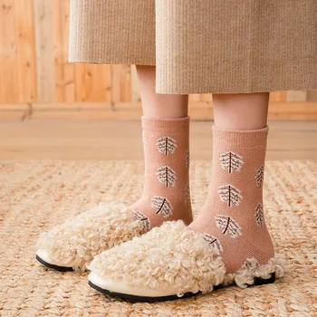 5 Pari ženskih čarapa, zimske Pamučne čarape kave serije, Slatka Slatka Kvalitetne Zabavne čarape u stilu Харадзюку Kawai, Pokloni za novu godinu