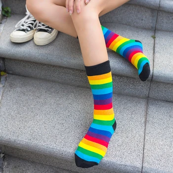 5 parova/kor., kvalitetne Elastične ženske čarape od pamuka u stilu Харадзюку, svijetle šarene čarape Meias, Retro, Svakodnevne ženske Кавайные slatka Čarape