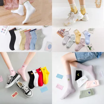 5 parova/lot, Ljetne čarape u korejskom stilu, Ženske čarape s uzorkom Mačka, Lisica, Miša, Slatka Zabava Čarape sa životinjama, pamučne Nevidljive Čarape, Izravna dostava