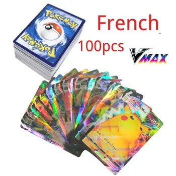 50-100 francuski / uk / španjolske karte pokémona s tim oznake 100 GX 100 V Max Vmax 100