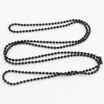 5pcs 1,5 mm 2 mm 2,4 mm Black Prekriven Loptu Perle Lanac Ogrlica Spojnica za perle od 65 cm (25,5 cm)