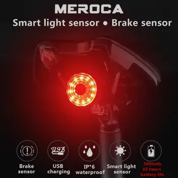 6 Modela MEROCA Biciklizam Bicikl je Svjetlo WR15 USB Stražnja Svjetla Inteligentni Senzor Automatski/Ručni Prekidač za Upozorenje COB Led Svjetlo
