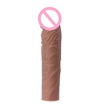8-inčni Realan Kondom za Višekratnu Upotrebu Penis Rukava Povećanje Kondomi Muški Penis Produživač Dildo Pojačalo Intimne Proizvode Igračke Za Muškarce