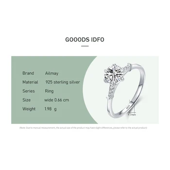 Ailmay Ovom Srebro 925 Sterling Luksuzna Crown Blještavo Cirkon Prsten Na Prst Za Žene Vjenčanja Vjenčani Nakit