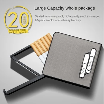 Automatsko cigaru slučaj: Arc Plazma Upaljač USB Punjiva Električni Gadget Kutija Pribor Za Pušače Darove Za Muškarce 20 Cigareta
