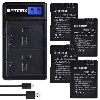 Batmax EN-EL14 EN-EL14A EL14 Baterija + LCD zaslon USB Dvostruki Punjač za Nikon P7200 P7700 P7100 D5500 D5300 D5200 D3200 D3300 D3100