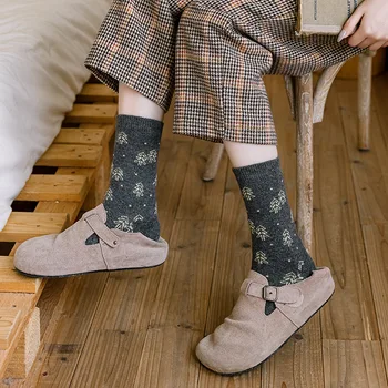Berba Čarape u obliku stabla, Ženske Jesensko-zimske Debele i Tople Vunene Čarape su U Korejskom Stilu, Slatka Кавайные Dizajnerske Modne Čarape u stilu Харадзюку, Ženski
