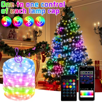 Božićni RGBIC Gudački Lampa Bluetooth Smart Led Vijence USB App Control Ukras Božićnog Drvca Vanjski Vodonepropusni Nevjerojatan Svjetla