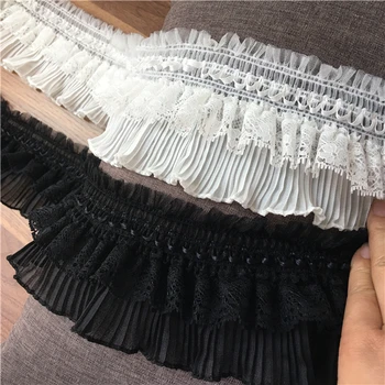 Crno-bijele cvjetne čipke плиссированная suknja s elastične čipke obloge, suknja-trampolin s маятником, elastična lutkarska odjeća, pribor, od tkanine, čipke