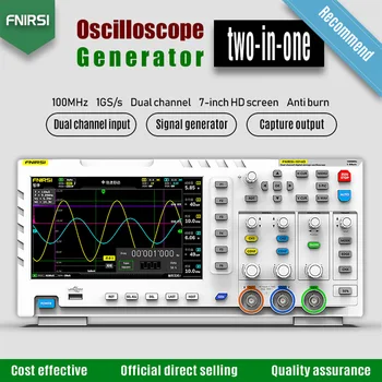 Digitalni Osciloskop FNIRSI 1014D 2 u 1 Dual-link generator signala A širina pojasa je 1 гса/s Frekvencija uzorkovanja