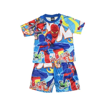 Disney, Komplet Odjeće za dječake s spider-man, Dječji Svakodnevne Sportske Odijela, Ljetna majica Kratkih rukava, Kratke hlače, Пижама, Dječja odjeća