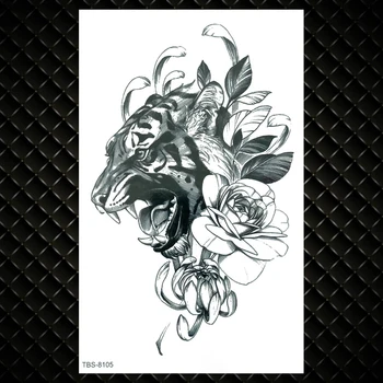 Divlji Tigar Cvijet Privremene Tetovaže Za Muškarce Žene Geometrijski Tetovaža Vuka Naljepnica Pleme Sat Mandala Kana Lav Tetovaža Ruke