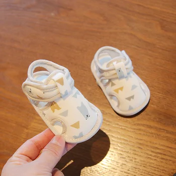 Dječje cipele Proljeće i jesen, Od 0 do 6 do 12 mjeseci Dječje Tkivo sandale Dječje cipele za hodanje po mekom potplatima Ljetna obuća za privremeno udaljen 3