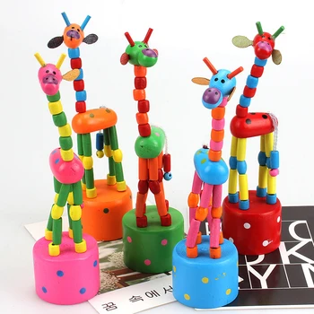 Dječji Trening Drvena Poklon Slatka Beba Inteligentno Rani Odgoj Životinja Oblik Žirafa Šarene Igračke U Obliku Životinja Lutkarska Igračka