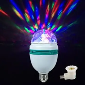 E27 3w RGB Led Žarulje Magic Color Projektor Automatski Rotirajuća Pozornica Lampa Fleksibilna Lampa Adapter Lampe Za Zurke KTV Disco