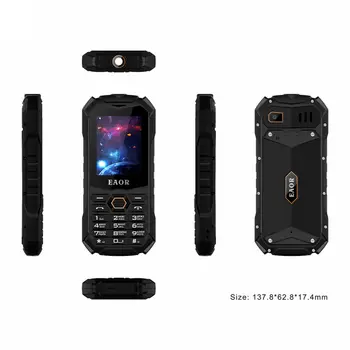 EAOR IP68 Vodootporan Telefon je Tanak Robustan Telefon Otporan na udarce 2000 mah s dvije SIM telefonima s tipkovnice pločom i Telefon s Označenim Baklja Mobilni Telefon