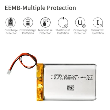 EEMB 3,7 1200 mah 103040 Litij-Polimer baterija baterija baterija baterija Baterija Lipo Lipolymer Cell Baterije za Kamere, GPS DVR MP5 Bluetooth