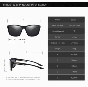 FRROS Brand Dizajn Polarizirane Sunčane Naočale Za Žene i Za Muškarce Vozač Nijanse Muški Vintage Zaštita Od Sunca Naočale Za Muškarce Spuare Ogledalo Ljeto Óculos f8045