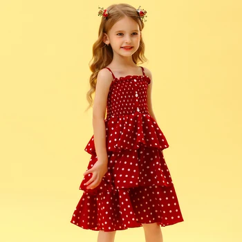 HE Hello Enjoy/Haljine za djevojčice, Odjeća Za mlade, 2022, Ljetna Haljina Princeze na crvene Točkice, Elegantan Smještaj haljina, Dječje odjeće za djecu od 4 do 12 godina