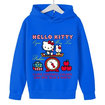 Hello Kitty je crtani anime ispis hoodies proljeće i jesen pamučna odjeća za dječake veste s kapuljačom za djevojčice, Dječje casual moda
