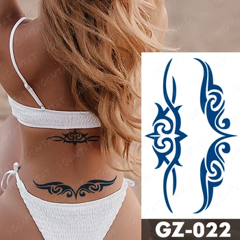 Ink Sok Vodootporan Privremeni Tattoo Naljepnice Trnje Триба Indijska Kana Totem Krilo Lažne Tetovaže Otporne Plava Tetovaža Dizajne Za Žene