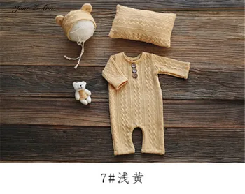 Jane Ze Ann 8 boja pleten medvjed lutka + kombinezon + jastuk + šešir uređaji studio odjeća za snimanje novorođenčadi blizanaca rekvizite za fotografiju pucati