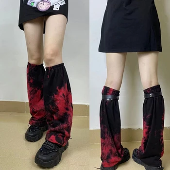 Japanske ženske punk-čarape Dužine Do Telad Harajuku, Krvave Gotički gradijent ispunjava Tajice s Elastičnim Konju, Расклешенный Torbica za Noge