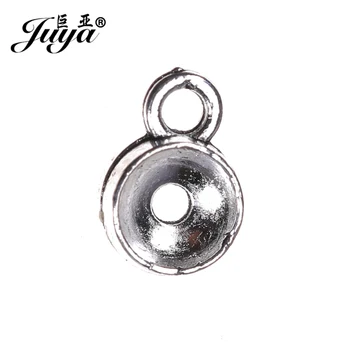 JUYA Tibetanski Srebrne Perle pod Zalog za Izradu nakita Diy 9x6,5 mm 50 kom./lot Narukvica Ručno Jeftine Metalne Spojnice DA0012