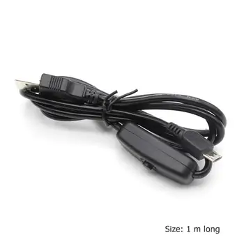 Kabel za napajanje za Adapter za punjač USB-Micro USB s prekidačem za uključivanje / Isključivanje kako Malina Pi crne boje u presavijeni dužine 1 metar