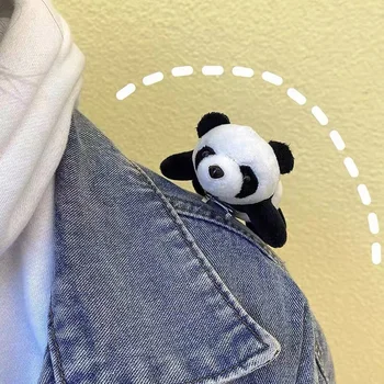 Kawai Par Modela Leži Medvjed Broš Muški Žene Broš Pin Slatka Glava Panda Crtić Odjeća Torba Pribor Nakit