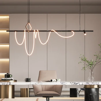 Linija Kombinacije Minimalizam Luster U Skandinavskom Stilu Kućnog tekstila Zatamnjen LED Moderni Viseći Stropni Lampa Kuhinjski Otok