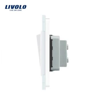 Livolo Proizvođač Standardni Gumb prekidač europskog standarda, Luksuzna ploča od bijelog stakla, 1 grupa 1 način, Mehanički prekidač, VL-C7K1S-11