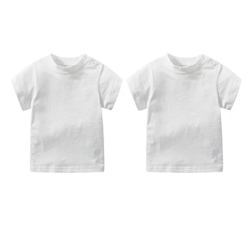 Ljetna Odjeća za Novorođene Dječake i djevojčice, Majica s kratkim rukavima i gumbe na ramenima, Monotono Basic t-Shirt iz 2 predmeta/kom.